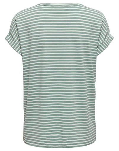 Only - ONLMoster Stripe O-Neck T-Shirt - Jadeite